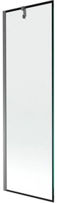 Mexen Next, 1-krídlová vaňová zástena 60 x 150 cm, 6mm číre sklo - čierny vzor, grafitová, 895-060-000-00-70-95