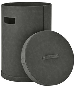 Tmavosivý kôš na bielizeň z umelej kože Sahla M – Blomus