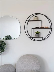 Čierna/v prírodnej farbe poschodová polica z masívu paulownie 62 cm Rotterdam – House Nordic