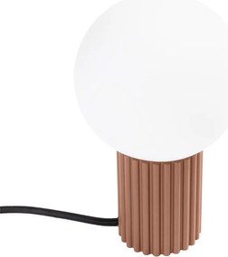Svetlohnedá stolová lampa so skleneným tienidlom (výška 19 cm) Orbital – Sollux