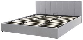 Čalúnená posteľ s úložným priestorom 180 x 200 cm svetlosivá DREUX Beliani