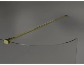Mexen Kioto, zaoblená sprchová zástena 160 x 200 cm, 8mm číre sklo, zlatý profil, 800-160-101-50-06
