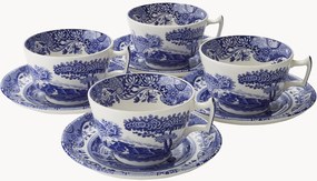 Šálky na čaj's podšálkami Blue Italian, 4 ks