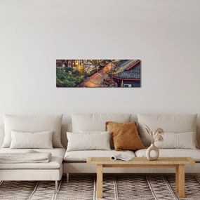 Obraz - Qintai Road, Čcheng-tu, Čína (s hodinami) (90x30 cm)