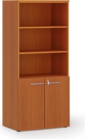 Kombinovaná kancelárska skriňa PRIMO WOOD, nízke dvere, 800 x 500 x 1781 mm, čerešňa