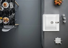 Sapho Sapho, ARYA keramický drez s otvorom pre batériu 66x62cm, biela, 50166