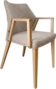Čalúnené polo-kreslo ZORA s dubovými nohami a podrúčkami, 56x60x87 cm Catch-Me04