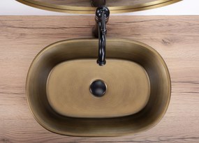 Rea Wilma Rustic, umývadlo na dosku 550x380x130 mm, brúsená meď, REA-U3305