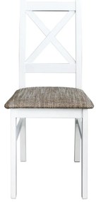 Jedálenská stolička NATE biela/hnedá
