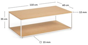 Konferenčný stolík noya 110 x 60 cm biely MUZZA