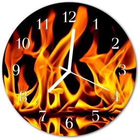 Sklenené hodiny okrúhle Požiarne fi 30 cm