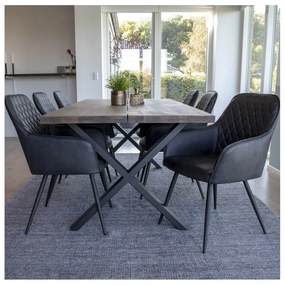 Tmavosivé čalúnené jedálenské kreslá v súprave s podrúčkami 2 ks Harbo – House Nordic