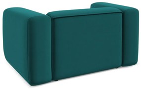 Tyrkysovomodré zamatové kreslo Ekahi – Makamii