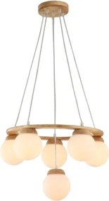 Brilagi - Luster na lanku VISBY WOOD 6xE27/60W/230V priemer 58 cm kaučukovník