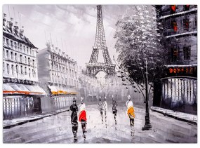 Sklenený obraz - Olejomaľba, Paríž (70x50 cm)