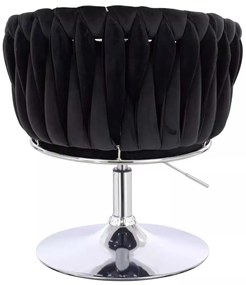LuxuryForm DESIGN Stolička NORDEN VELUR na striebornom tanieri - čierna