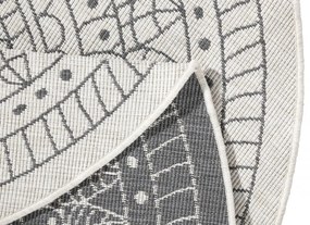 Hanse Home, Kusový koberec Twin-Wendeteppiche 103143 creme grau – na von aj na doma, 200x200 (priemer) kruh, šedá, chodba / predsieň