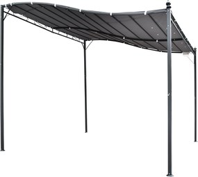 Outsunny Záhradná Pergola s Krytom a Stanom, Kovová Šedá 297x297cm | Aosom