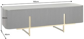 GATSBY TV komoda 160 cm retro štýl mango čierno zlatá