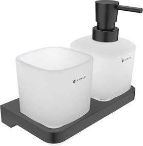 Nimco Dávkovač s pohárom na kefky MAYA čierna - MAC 2905831C-T-90