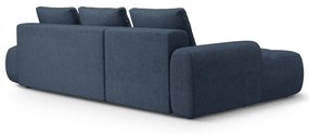 Tmavomodrá rozkladacia/s úložným priestorom rohová pohovka (ľavý roh/s leňoškou) Linz – Cosmopolitan Design
