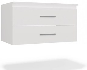 Závěsná skříňka pod umyvadlo s deskou NEL 2S 80 cm bílá
