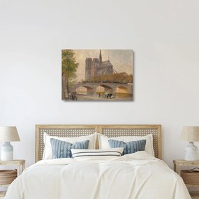 Sklenený obraz - Robert William Vonnoh, Notre Dame de Paris, reprodukcia (70x50 cm)
