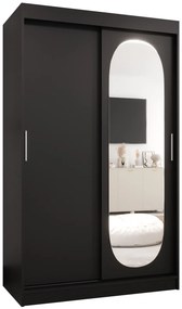 Šatníková skriňa 120 cm Ronny (čierna). Akcia -50%. Vlastná spoľahlivá doprava až k Vám domov. 1126049