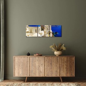 Obraz - Santorini, Grécko (s hodinami) (90x30 cm)
