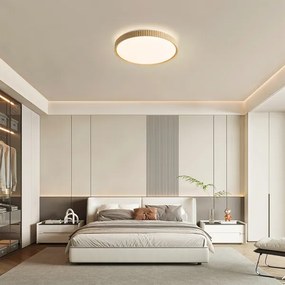 Brilagi-LED Stmievateľné stropné svietidlo CORVO LED/72W/230V 3000-6000K s drevodekorom pr.50 cm + diaľkové ovládanie