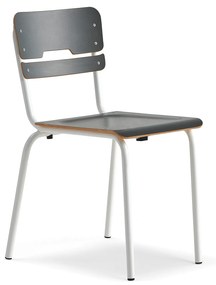 Školská stolička SCIENTIA, široké sedadlo, V 460 mm, biela/antracit