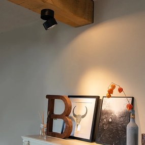 Moderné bodové svetlo čierne okrúhle nastaviteľné - Go Nine