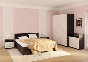 Nočný stolík STANA, biele drevo-wenge