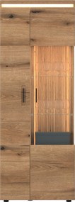 XXXLutz VITRÍNA, farba duba, 75/201,5/35,6 cm Hom`in - Sklenené vitríny - 001803080407