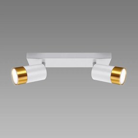 Stropné bodové svietidlo PUZON SPT GU10 2L WHITE/GOLD 04124 LS2