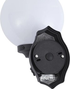 Klasické vonkajšie nástenné svietidlo čierne s opálovým sklom IP44 - Champs