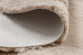 Koberec protišmykový SHAPE 3150 Motýľ Shaggy - camel, béžový plyš