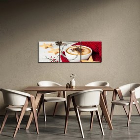 Obraz - Cappuccino (s hodinami) (90x30 cm)