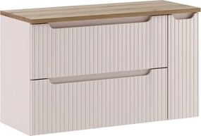 Závěsná skříňka pod umyvadlo Nova Cashmere s deskou 100 cm kašmírová/dub evoke