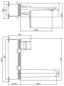 Cersanit S951-386-Umývadlová batéria na podomietkovú inštaláciu LARGA lesk.chrom