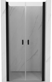 Mexen MIST, 2-krídlové sprchové dvere (d+d) 85x200 cm, 6mm číre sklo, čierny profil, 8A7-085-000-70-00