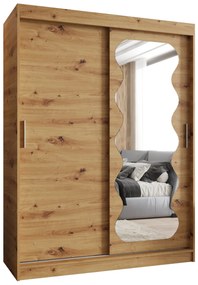 Šatníková skriňa 150 cm Spock (dub artisan). Akcia -20%. Vlastná spoľahlivá doprava až k Vám domov. 1126075