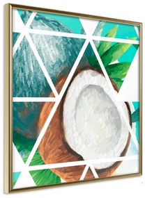Artgeist Plagát - Coconut (Square) [Poster] Veľkosť: 20x20, Verzia: Zlatý rám