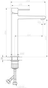 Invena Trend, vysoká umývadlová batéria h-286, medená matná, INV-BU-02-W14-V
