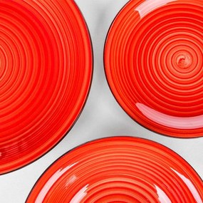 Keramická jedálenská súprava SPIRAL RED 30 ks