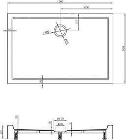 Mexen Flow+ obdĺžnikový sprchový kút 120 x 80 cm, čierna matná, 46R708012H