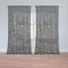 Sablio Záclony Vianoce na čiernej: 2ks 150x250cm