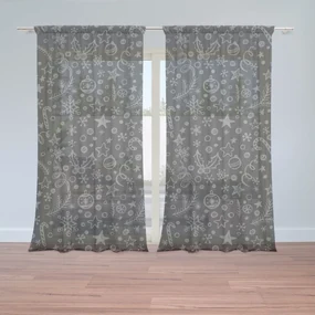Sablio Záclony Vianoce na čiernej: 2ks 150x250cm