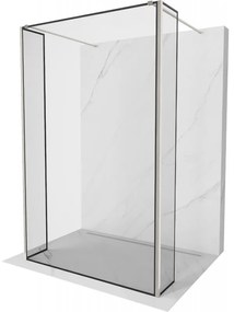Mexen Kioto voľne stojaca sprchová stena 160 x 30 x 30 cm, čierny vzor, kartáčovaný nikel - 800-160-030-222-97-70-030