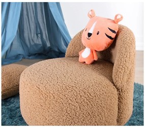 Hnedé detské kresielko z textílie bouclé Moouv – Artie